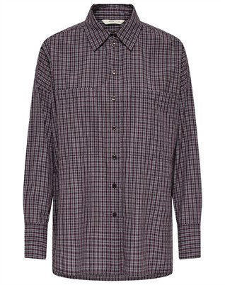 ONLFenna L/S Oversize Skjorte - Winetasting/Grey/White